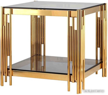 Журнальный столик Stool Group Гэтсби 55x55 EET-027-TG-1 (стекло smoke/сталь золото)