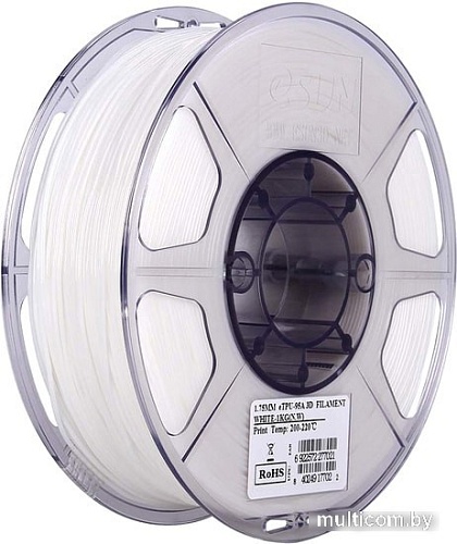 Пластик eSUN eTPU-95A 1.75 мм 1000 г (белый)