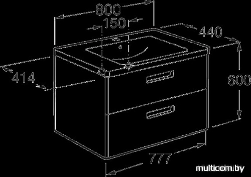 Умывальник Roca The Gap 80x44 [7327470000]