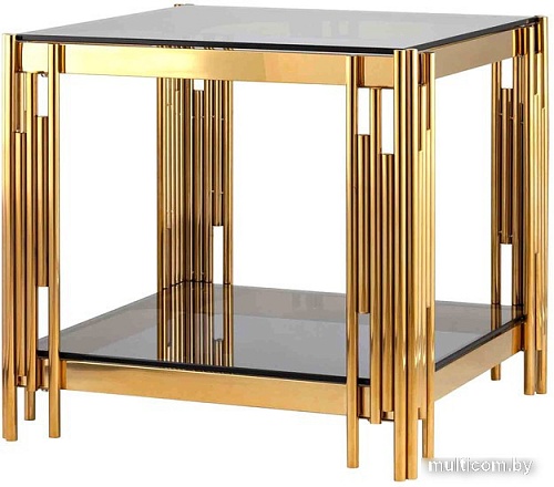 Журнальный столик Stool Group Гэтсби 55x55 EET-027-TG-1 (стекло smoke/сталь золото)
