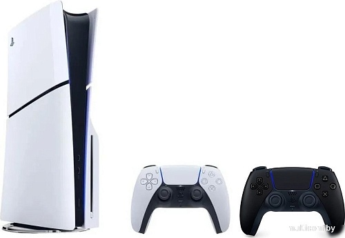 Игровая приставка Sony PlayStation 5 Slim (2 геймпада, белый/черный)