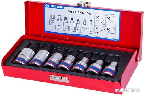 Набор торцевых головок King Tony 4117PR (7 предметов)