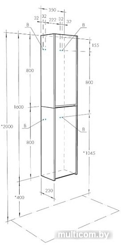 Акватон Шкаф с зеркалом Сканди 35 1A255003SDB20 (белый/дуб верона)