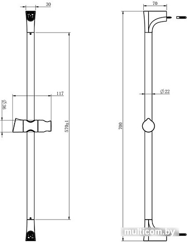Душевая штанга Rubineta Viko 621021