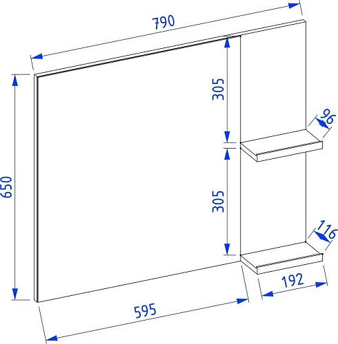 Lauter Зеркало Adri 79 (антрацит)
