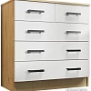 Комод МебельЭра К800 3/2 (дуб вотан/белый гладкий)