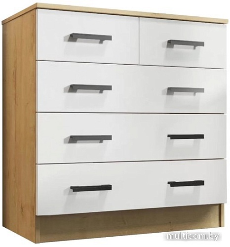 Комод МебельЭра К800 3/2 (дуб вотан/белый гладкий)