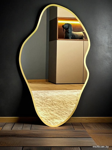 Зеркало с подсветкой eMZe 45x77 LED.UV.NF.45.77.AUR.SW.4K (золото с УФ-окантовкой и подсветкой)