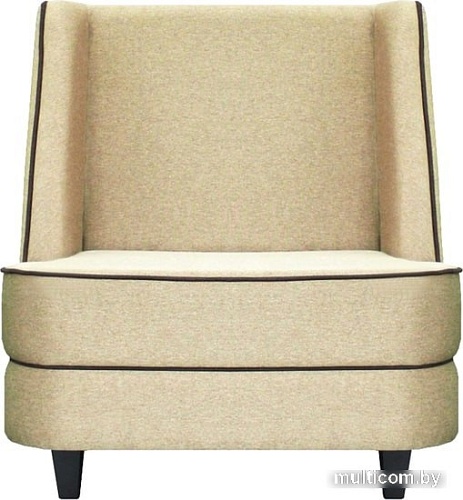 Интерьерное кресло Brioli Рико (рогожка, J1 кремовый/темные ножки)