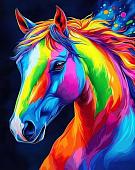 Алмазная мозаика Феникс+ Неоновый конь 70787