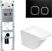 Унитаз WeltWasser Rotbach 004 GL-WT + Amberg 350 ST + Amberg RD-BL (белый глянец/черный матовый)