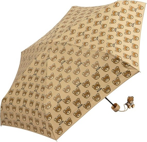Зонт Moschino 8067-SuperminiD Brush Bear Allover Dark Beige