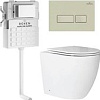 Унитаз приставной Roxen Antares в комплекте с инсталляцией Attach 5 в 1 967071 (кнопка: пастель бежевый)