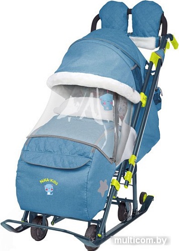 Санки-коляска Nika Ника детям 7-3 (джинс синий)