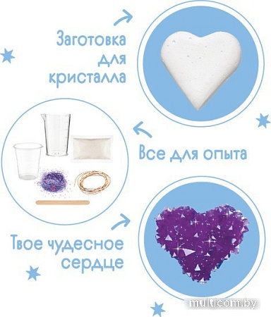 Набор для опытов Bumbaram Кристаллы. Чудесное сердце фиолетовое A124