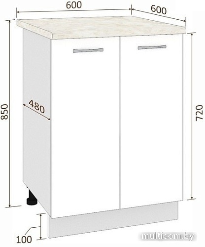 Шкаф напольный Кортекс-мебель Корнелия Мара НШ60р (салатовый-мадрид)