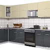 Угловая кухня Интерлиния Мила Gloss 60-12x31 (ваниль/асфальт глянец)
