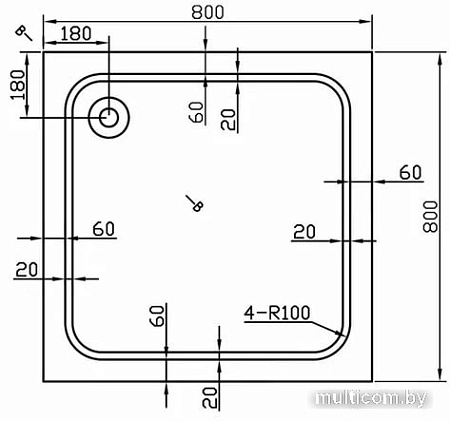 Душевой поддон Vincea VST-2AS-8080 80 см