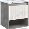Belux Тумба под умывальник Долли НП 50-01 (23, белый глянцевый/бетон чикаго)