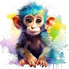 Рыжий кот Малыши-животные Красочная обезьянка Х-0634
