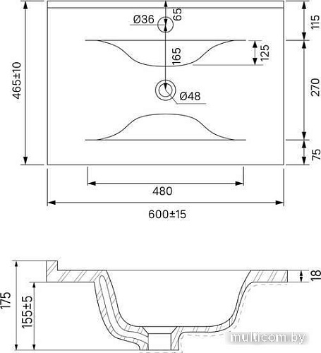 Умывальник IDDIS Optima Home 0136000i28