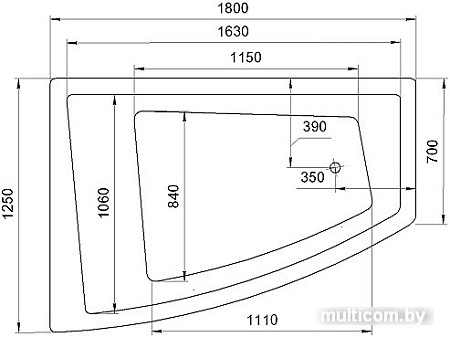 Ванна Aquatek Оракул 180x125