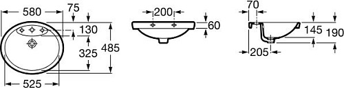 Умывальник Roca Dama Senso 58x48.5 (327515000)
