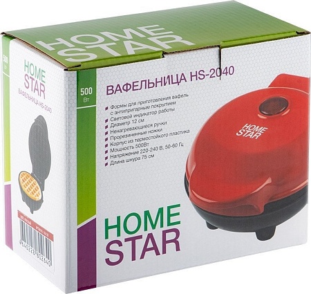 Вафельница HomeStar HS-2040 106138 (красный)