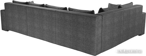 Угловой диван Лига диванов Майами Long 92 левый (рогожка серый/подушки серые/коричневые)