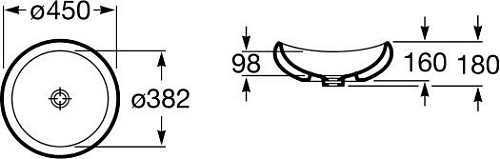 Умывальник Roca Urbi 1 45x45 (327225000)