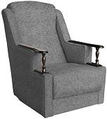 Интерьерное кресло Асмана Анна с деревянными подлокотниками (серый/рогожка)