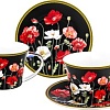 Набор чашек Elan Gallery Маки на черном New Bone China 420673_2