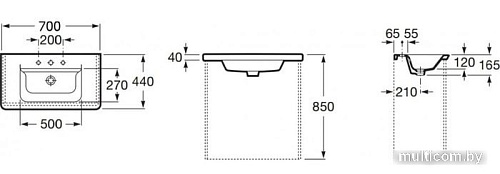 Мебель для ванных комнат Roca Тумба с умывальником The Gap 70 A327471000 + ZRU9302733