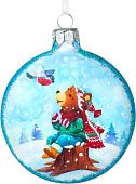 Елочная игрушка Грай Медальон Мишка со снегирем Ф-107