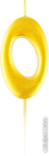 Свеча для торта Meshu Цифра 0 MS_59396 (золото)