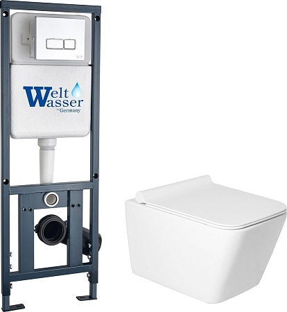 Унитаз подвесной Saniteco KW-9004W + 410 + 410 SE CR