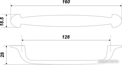 Ручка мебельная Boyard Noel RS284BL.4/128