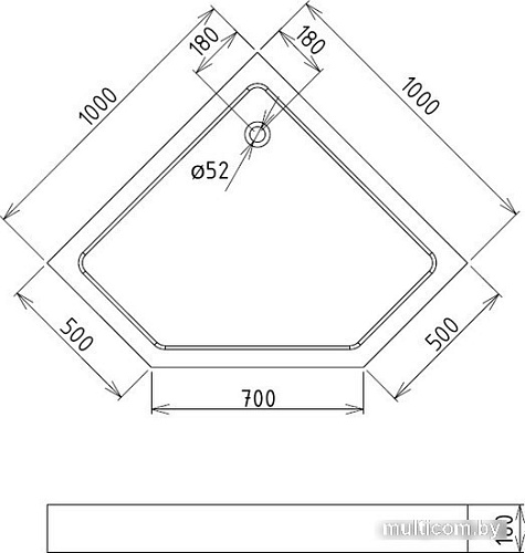 Душевой поддон Gemy ST11T 100x100
