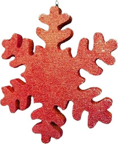 GreenTerra Снежинка 40см парча (красный)