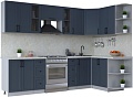 Готовая кухня Интерлиния Тренд 1.5x2.8 правая (индиго/индиго/опал светлый)