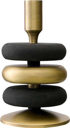 Подсвечник Bergenson Bjorn Stone BB0000194 (черный/античная латунь)