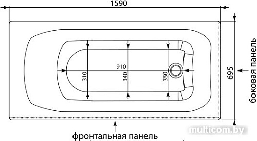 Ванна Aquanet Roma 160x70