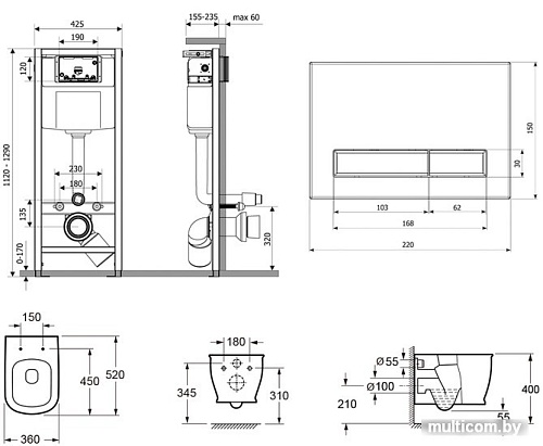 Унитаз Lavinia Boho Relfix Bell Pro Rimless 6 в 1 77040037