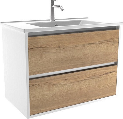 ЗОВ Тумба под умывальник Парма 80 P80LWP0MHMC1A (белый/галифакс)