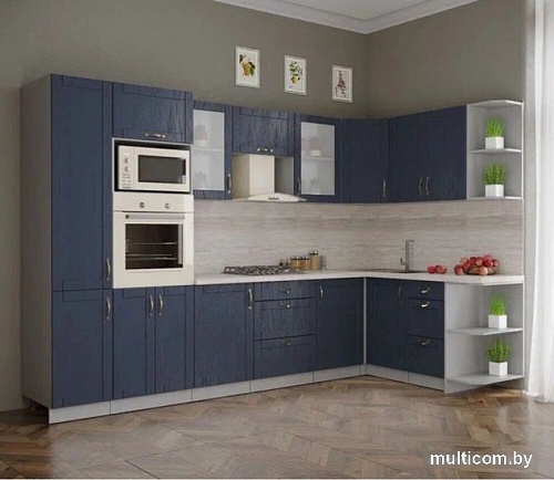 Готовая кухня Интерлиния Мила Крафт 1.68x3.2 правая (дуб королевский)