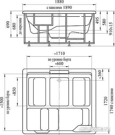 Ванна Radomir Цезарь 189x174 (белый)