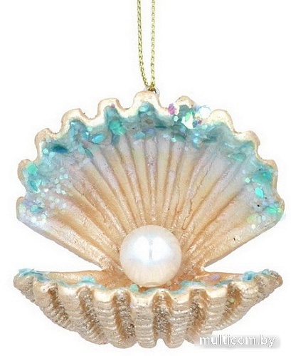 Елочная игрушка Gisela Graham Neptune's Kingdom. Ракушка с жемчужиной 15712-1 (золотистый)