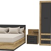Комплект мебели для спальни Интерлиния Loft-1 Спальня-1 (дуб золотой/антрацит)