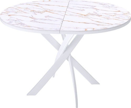 Кухонный стол Kenner R1100s (белый/керамика мрамор белый глянец)
