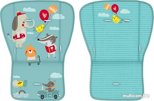 Коляска прогулочная «книга» Lorelli Foxy + Footcover 2018 Green Happy Animals